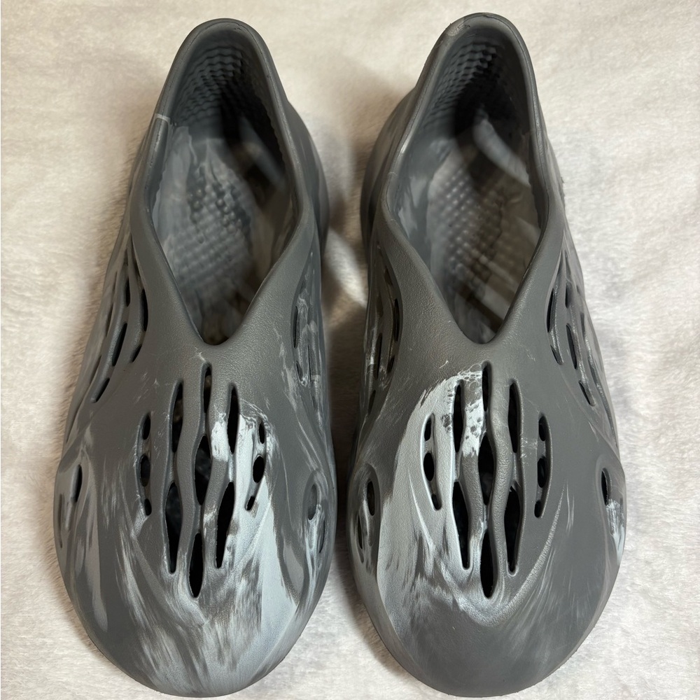 Gray and White Slip-On Shoes